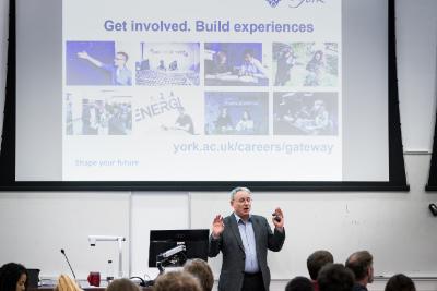 An image taken from a careers lecture given to mature students